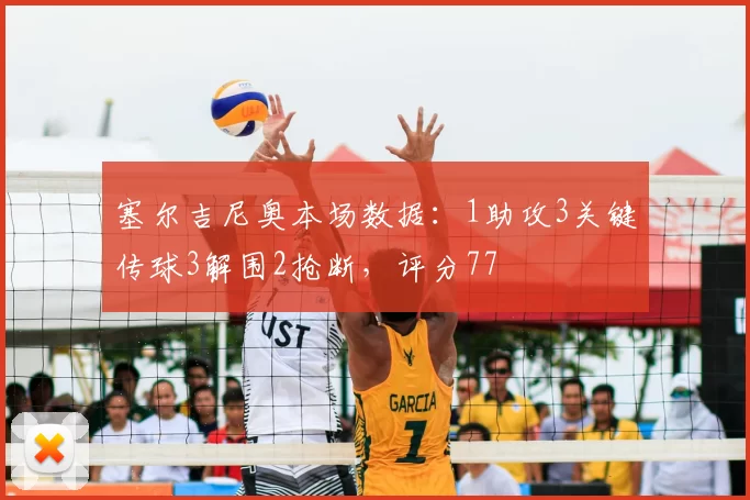 塞尔吉尼奥本场数据：1助攻3关键传球3解围2抢断，评分77