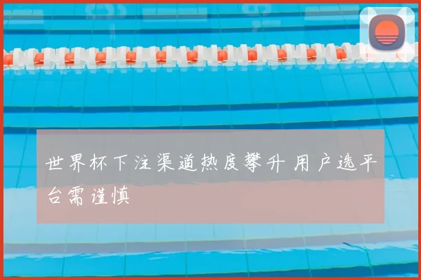 世界杯下注渠道热度攀升 用户选平台需谨慎