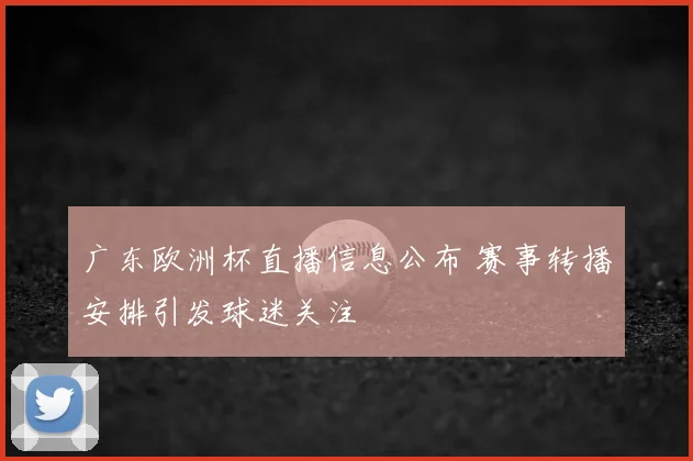广东欧洲杯直播信息公布 赛事转播安排引发球迷关注